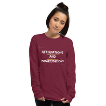 Load image into Gallery viewer, Affirmations and Manifestations Long Sleeve Shirt
